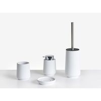 conjunto de 4 accesorios de bano jabonera dispensador de jabon escobilla para el inodoro vaso blanco suches