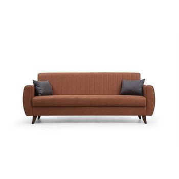 Sofá Cama 3 Plazas Alkon Rojo Teja