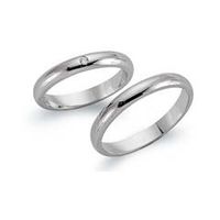 alianzas 14 quilates oro blanco con diamante