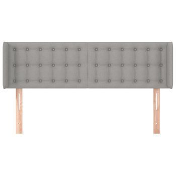 Cabecero Cama Mueble De Dormitorio De Tela Claro 147 X 16 X 78/88 Cm Gris M02_0007431