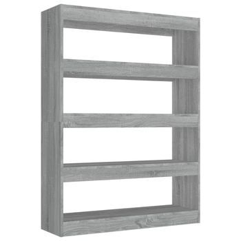 Estantería | Librería | Armario De Libros/divisor De Espacios Gris Sonoma 100x30x135 Cm