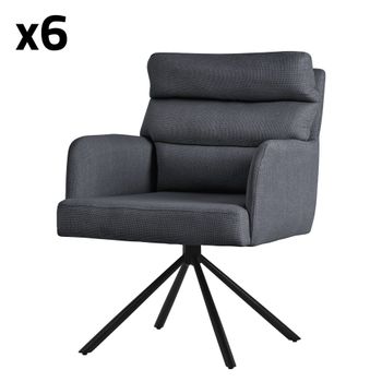 6x sillas de comedor giratoria antracita tapizado respaldo extraíble