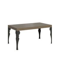 mesa extensible 90x160420 cm paxon gris paloma patas antracita