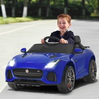 coche jaguar montable para ninos vehiculo de bateria juguete electrico con mando musica cuentos marcha adelante y atras azul
