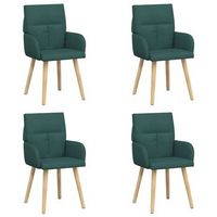 sillas de comedor 4 uds tela verde oscuro 60 x 56 x 96 cm vidaxl