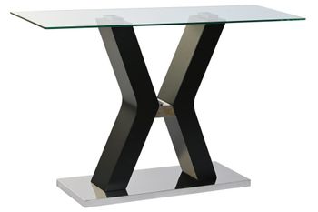 Consola de cristal templado y mdf en negro 120x40x76cm