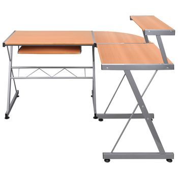 Mesa De Escritorio | | Escritorio De Despacho | Escritorio De Esquina Madera Contrachapada Marrón 132x112x99 Cm