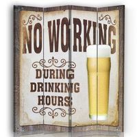 legendarte - biombo la ley de la cerveza - separador de ambientes para interiores cm 145x170 4 paneles