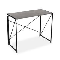 escritorio plegable en aglomerado efecto madera y metal gris