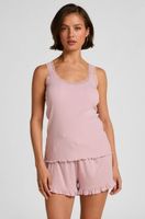 hunkemoller short de punto con volantes rosa