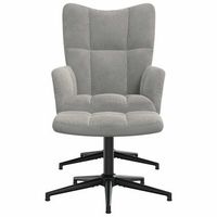 silla de relajacion con reposapies terciopelo gris claro
