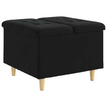 Ottoman Con Almacenamiento Negro 60 X 60 X 45 Cm Terciopelo Vidaxl