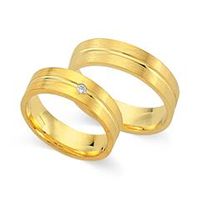 alianzas 8 quilates oro amarillo con diamante