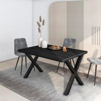 mesa comedor efecto madera negro 140x90x74cm