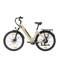 bicicleta electrica urbana ttgo c3se bateria de 36v 18ah neumaticos de 28r amarilla