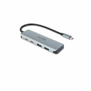 Hub Dicota 4 puertos 10 Gbps USB Type-C D32061 aluminio plata