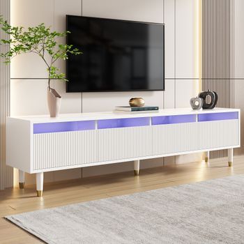 Mueble De Tv - Mueble Para Salón - Mdf Y Acrílico - Blanco (178x35x45cm)