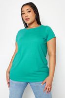 yours camiseta verde mar de manga corta mujer curvy y tallas grandes yours
