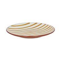 plato de postre de porcelana amarilla