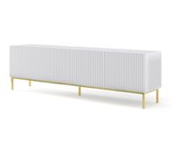 mueble de tv ravenna b 200x42x58 blanco dorado