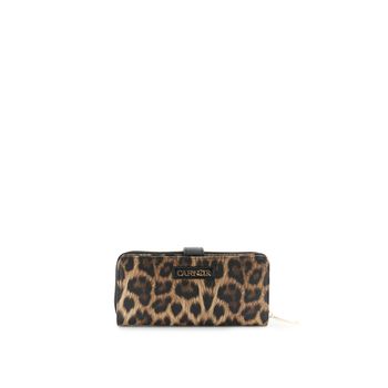 cartera grande con cremallera estampado leopardo y lettering leopard taglia unica
