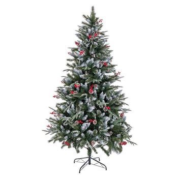 Árbol De Navidad Artificial Plegable Verde Acebo Y Piñas De 180 Cm Lolahome