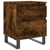 mesita de noche con cajon y compartimento con puerta 40 x 35 x 50 cm madera de ingenieria marron y metal dec033585