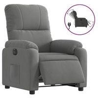 sillon de salon  silla  sillon reclinable electrico tela de microfibra gris oscuro
