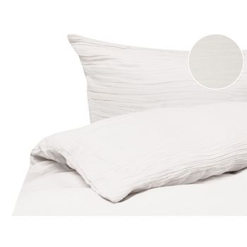 Conjunto De Funda De Edredón Moderna De Muselina De Algodón 200 X 200 Cm Blanco Crema Sumner