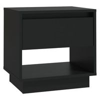 mesita de noche  mesilla de noche madera contrachapada negro 45x34x44 cm