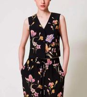twinset para mujer 251tp2777 chaleco de crepe de china con flores negro 44 casual viscosa
