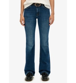 Superdry para mujer. W7011260A Jeans Mid Rise Flare azul (30/30), Casual, Algodón, Denim