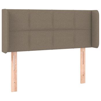 Cabecero Cama Mueble De Dormitorio Con Led De Tela 103 X 16 X 78/88 Cm Gris Topo M02_0000868