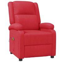 sillon de masaje de cuero sintetico rojo vidaxl