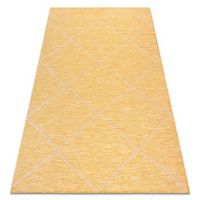 alfombra sisal patio 3075 diamantes tejido plano amarillo  beige 194x290 cm