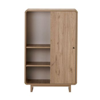 Aparador alto de 1 puerta, 3 nichos l70 cm - roble