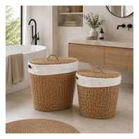 conjunto de 2 cestas ropa en fibras naturales natural