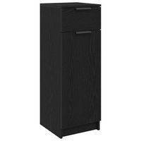 gabinete de bano  armario de bano con cajon roble negro 32 x 34 x 90 cm