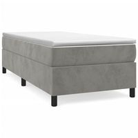 cama individual  cama para adultos  estructura de cama box spring terciopelo gris claro 100x200 cm