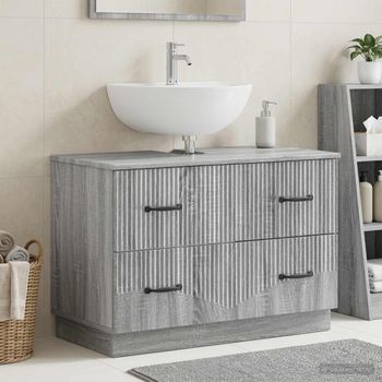 Vidaxl Mueble De Lavabo Para Baño Hoorn Sonoma Gris 82 X 41 X 56 Cm