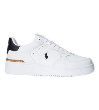 Polo Ralph Lauren para hombre. 809891791003 Zapatillas de piel Court blanco (44), Plano, Cordones, Casual