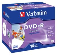 pack 10 dvdr 47 gb verbatim 16x impjewel