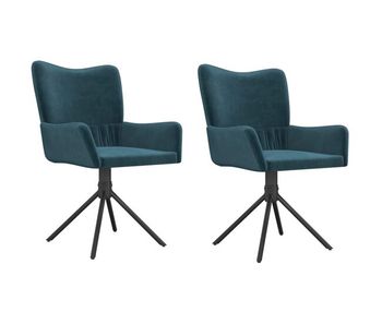 Vidaxl sillas de comedor giratorias 2 uds terciopelo azul