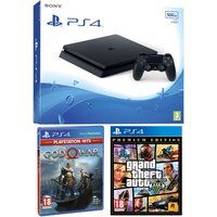 sony playstation 4 with god of war  grand theft auto v premium edition - 500 gb