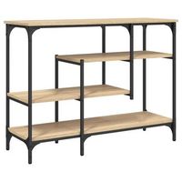 mesa consola con estantes roble sonoma 100x35x75 cm vidaxl