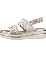 de carmela sandalias carmela 162255c de piel con tiras trenzadas y plataforma nude