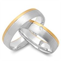 alianzas 18 quilates oro amarillo-blanco con diamante