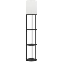 homcom lampara de pie con estantes con 3 temperaturas de color control remoto para salon dormitorio oficina negro