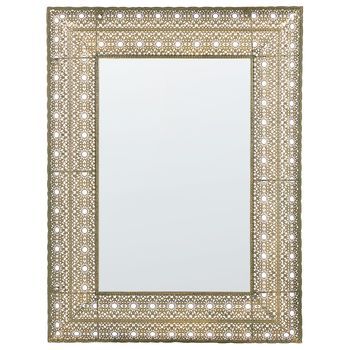 Espejo De Pared Dorado 69 X 90 Cm Marco Accesorio Decorativo Dehradun