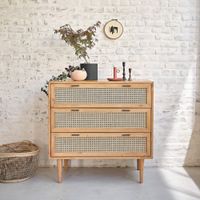 comoda de mindi macizo y rejilla 100 cm